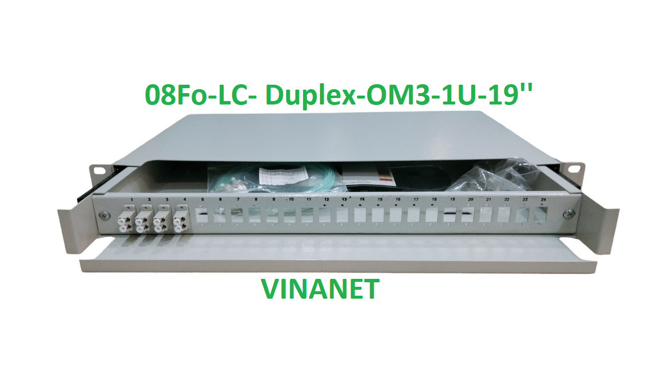 ODF 08Fo Indoor rack full phụ kiện LC-OM3